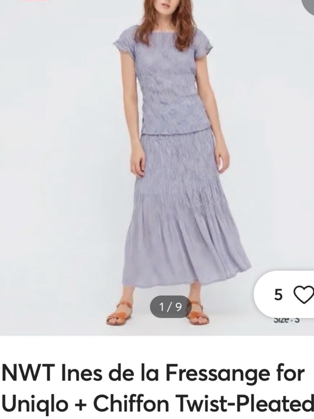 Uniqlo Women Chiffon Twist-Pleated Maxi Skirt - Light Lavender